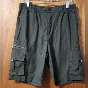 Men's Dark Green Lightweight Cargo Shorts